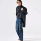 STRIPED FAUX LEATHER ZIPPER JACKET