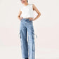 WIDE LEG CARGO JEANS