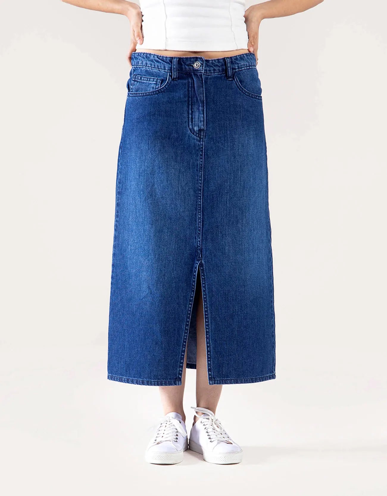 DENIM MIDI SKIRT