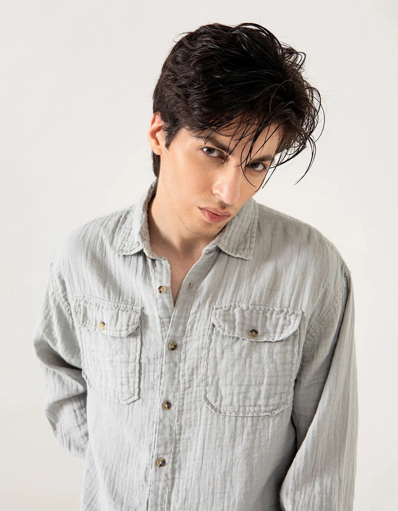 MUSLIN FLAP POCKET SHIRT