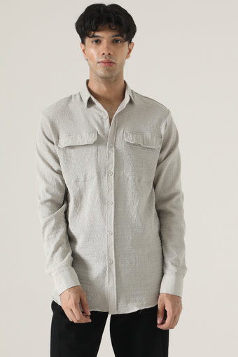 FLAP POCKET TEXTURED SHIRT