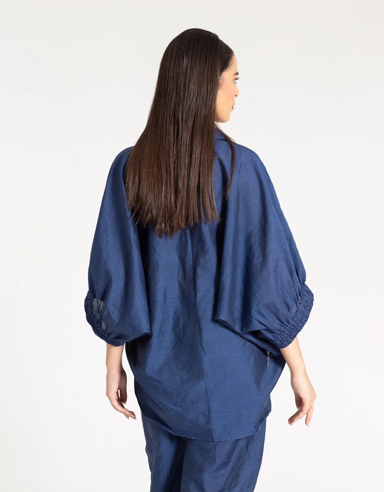 LINEN BATWING COLLARED SHIRT WITH TROUSER