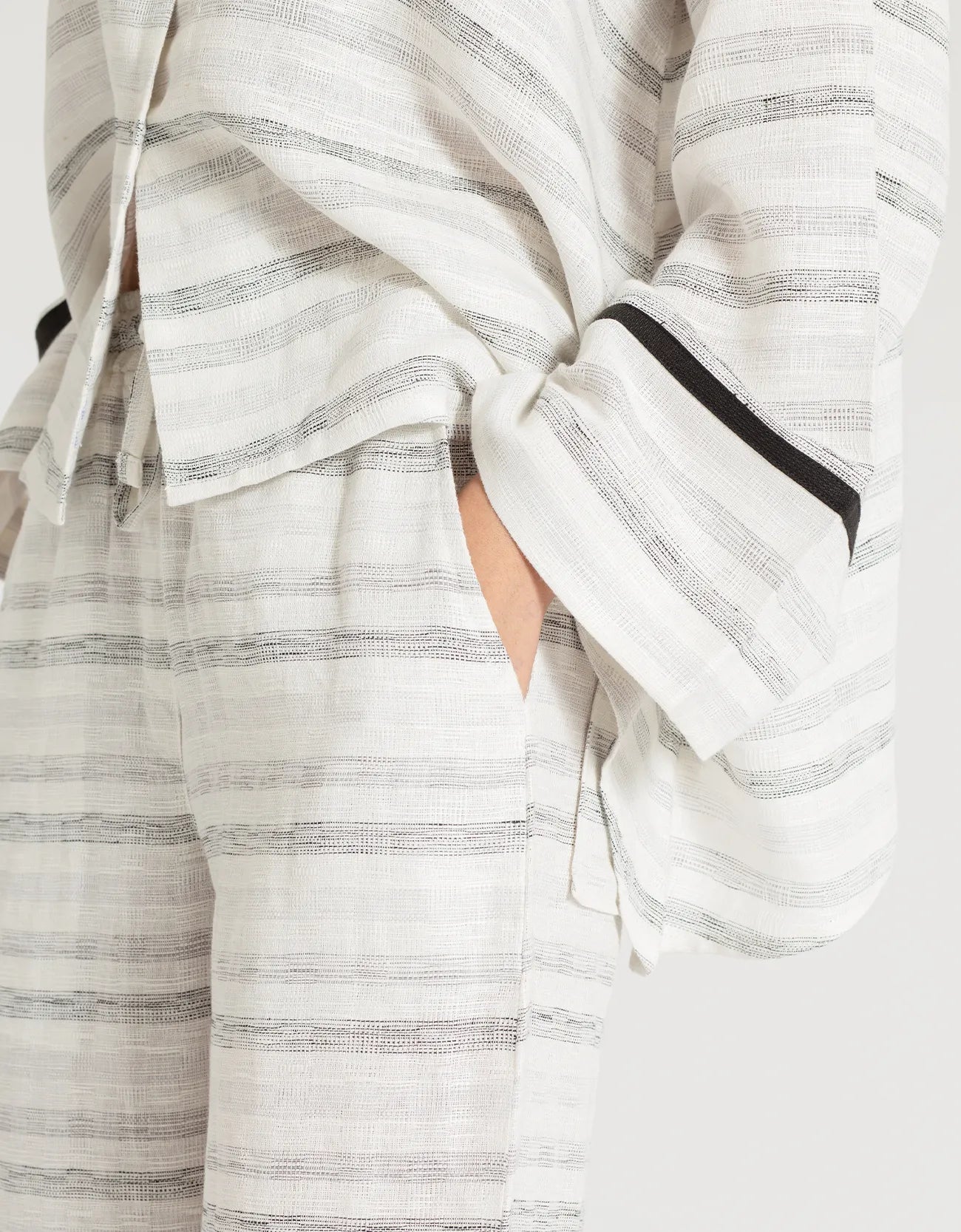 TEXTURED COLLARED A-LINE SHIRT WITH TROUSER