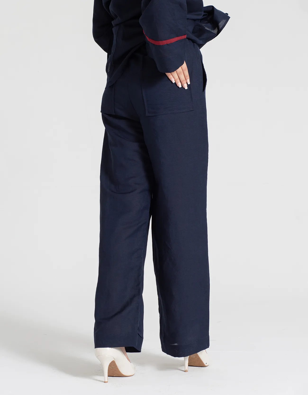 TEXTURED COLLARED A-LINE SHIRT WITH TROUSER