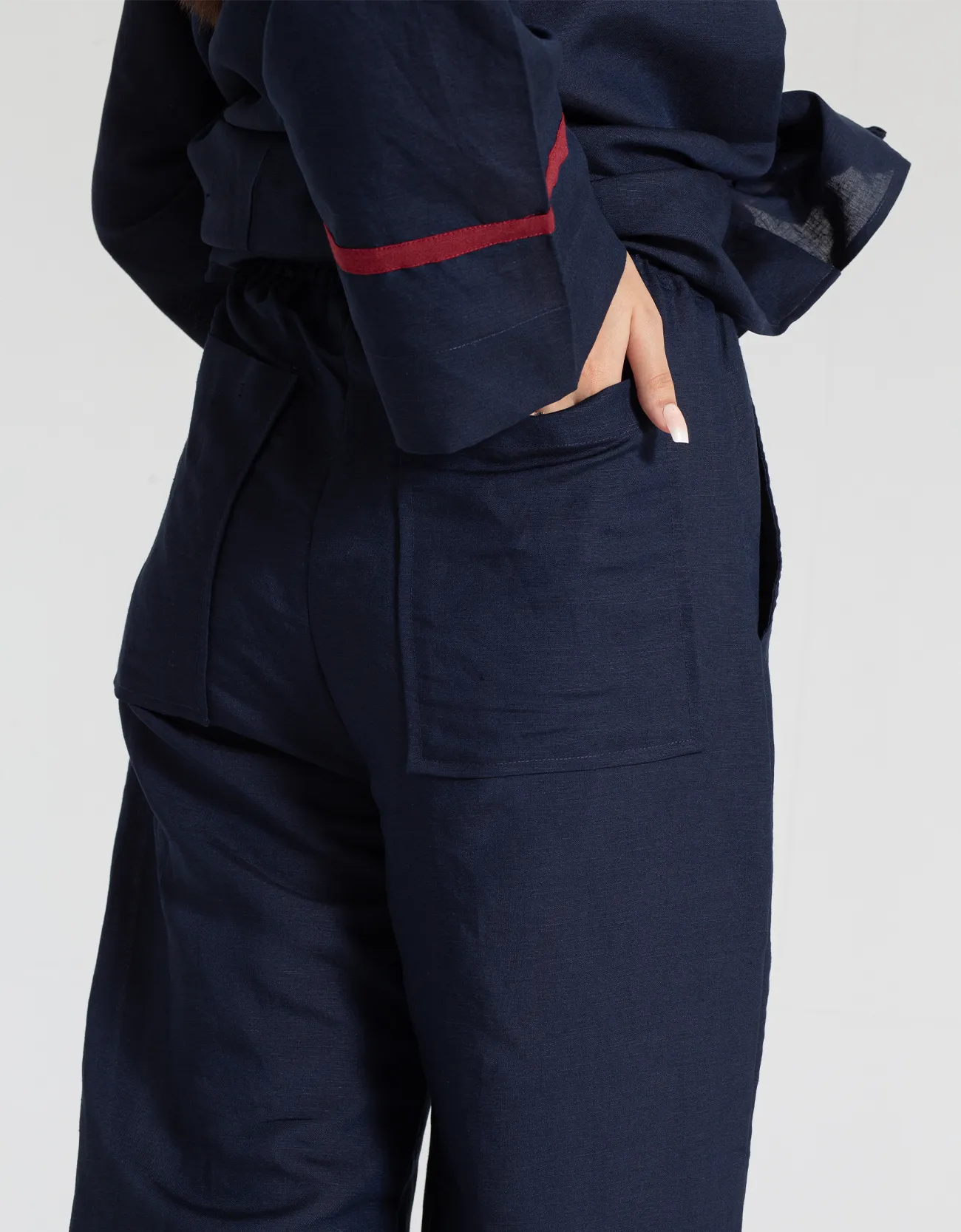 TEXTURED COLLARED A-LINE SHIRT WITH TROUSER