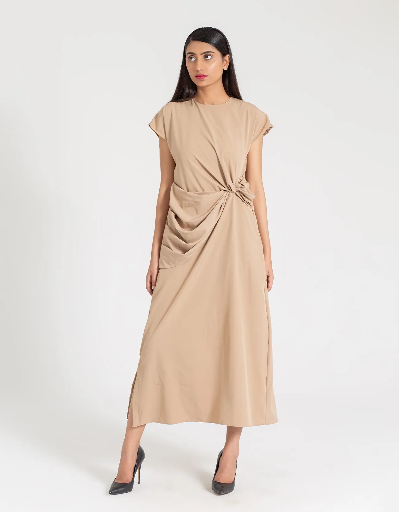 MIDI DRAPERY DRESS