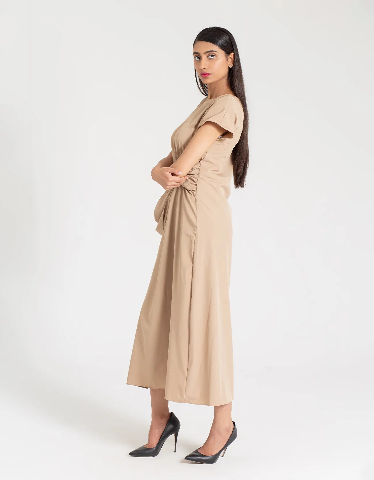 MIDI DRAPERY DRESS