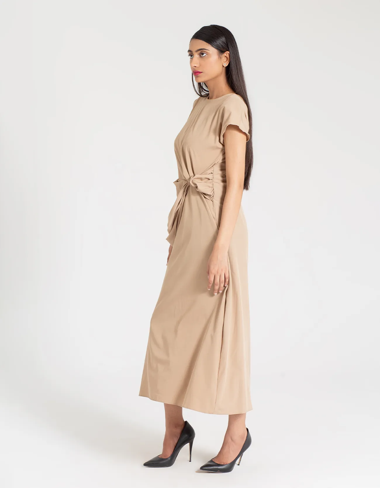 MIDI DRAPERY DRESS