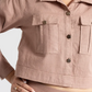 JACQUARD CROPPED SHIRT WITH FLAP POCKETS