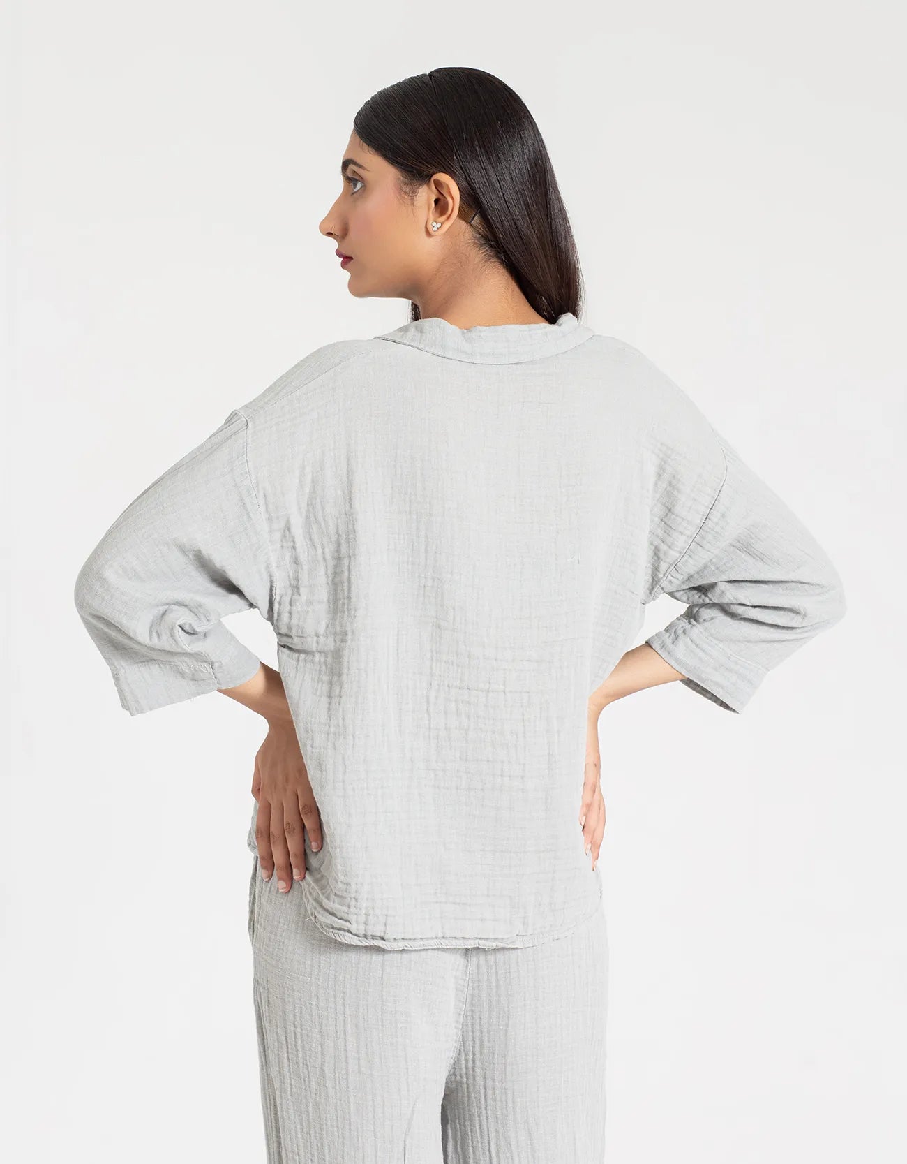 MUSLIN JHONNY COLLAR SHIRT