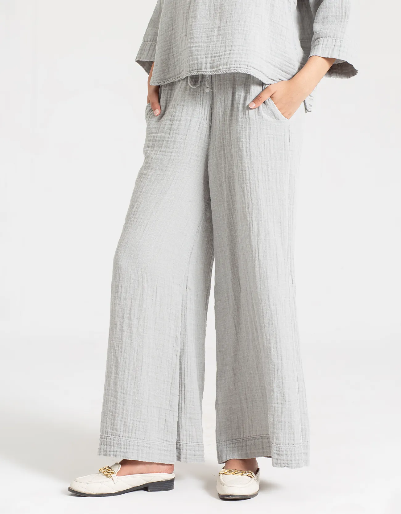 MUSLIN JHONNY COLLAR SHIRT