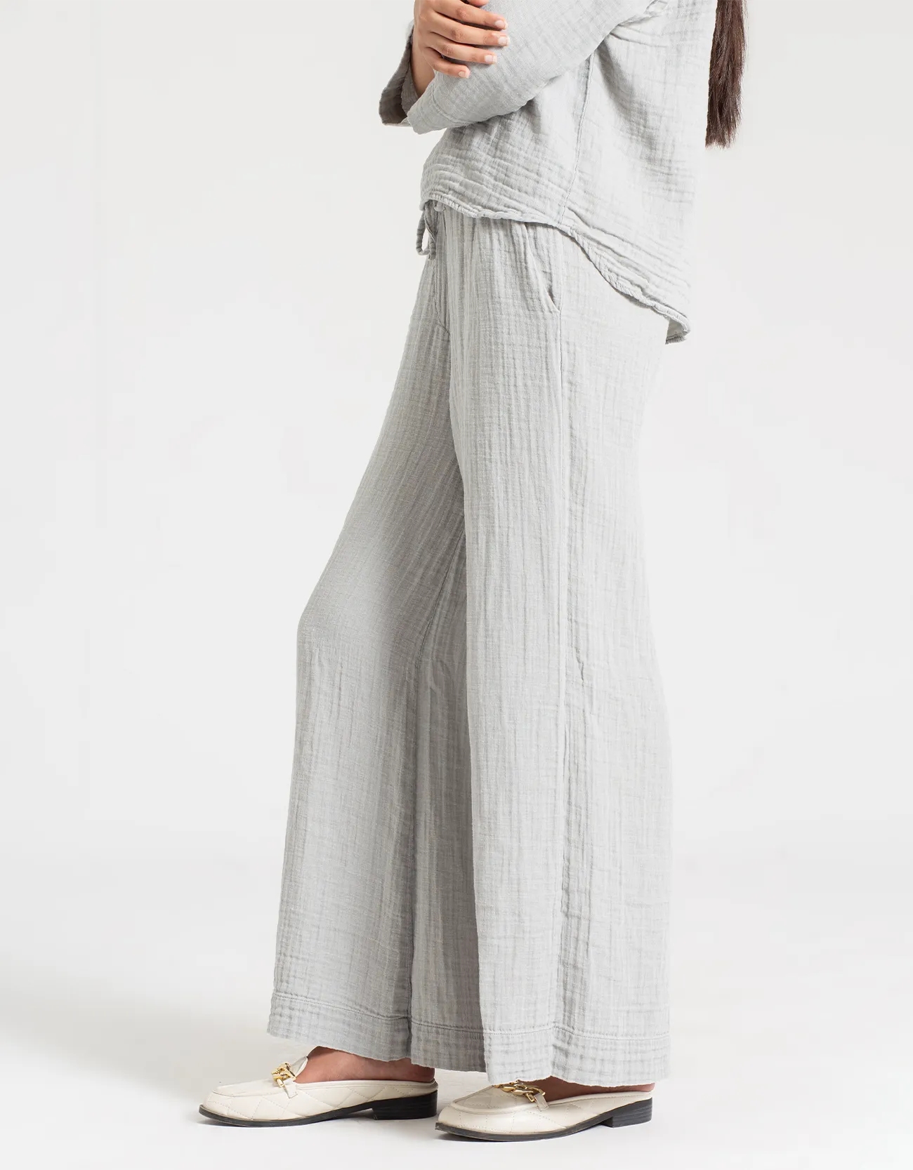 MUSLIN JHONNY COLLAR SHIRT