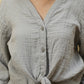 MUSLIN KNOTTED BUTTON UP TOP