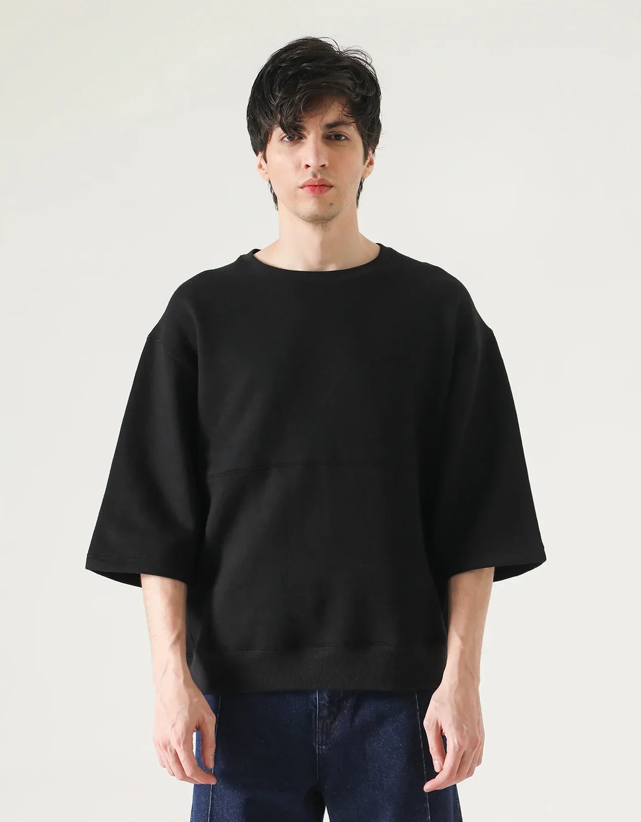 HALF SLEEVES CREW NECK SWEATSHIRT