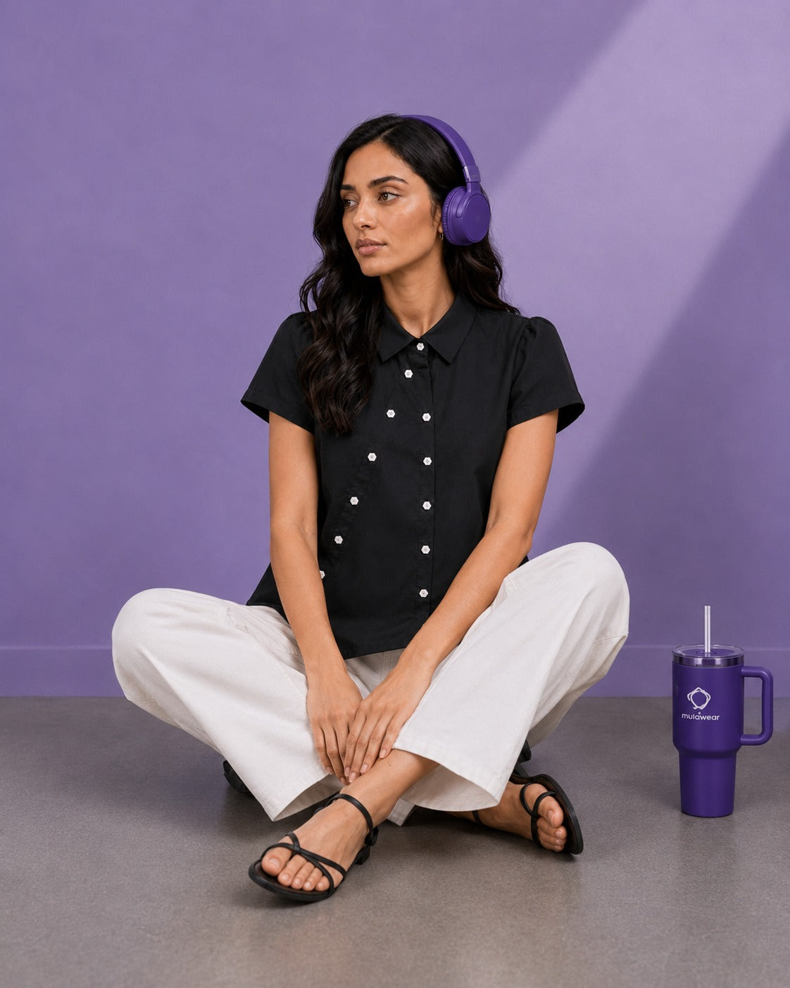 ASYMMETRICAL BUTTON DOWN SHIRT