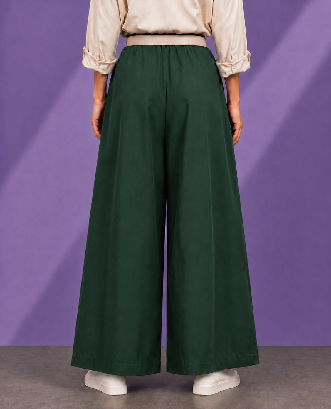 RELAXED FIT WIDE LEG PANTS