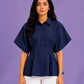 PLEATED PEPLUM SHIRT