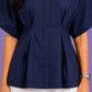 PLEATED PEPLUM SHIRT