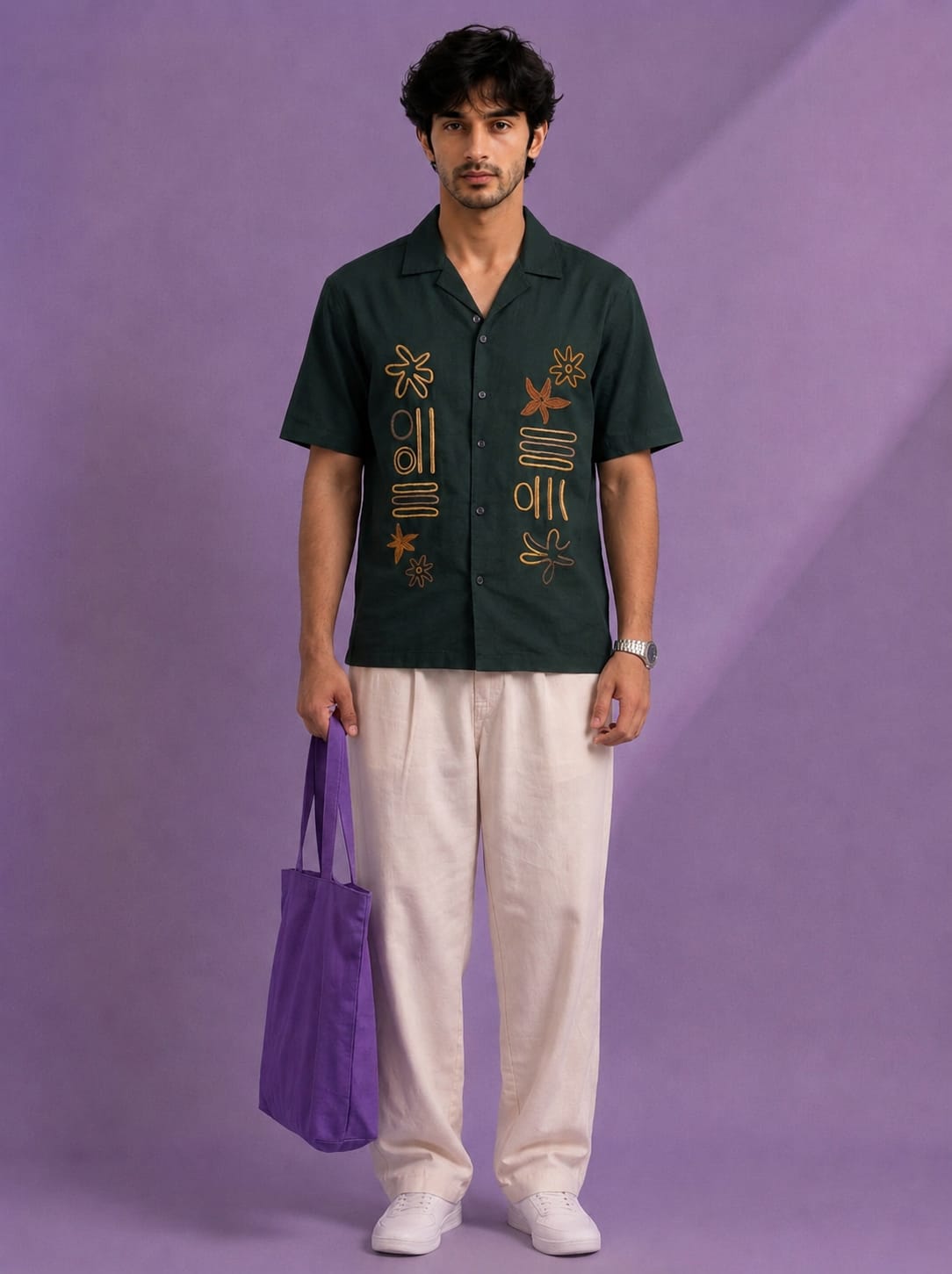 ABSTRACT SYMBOL CUBAN SHIRT