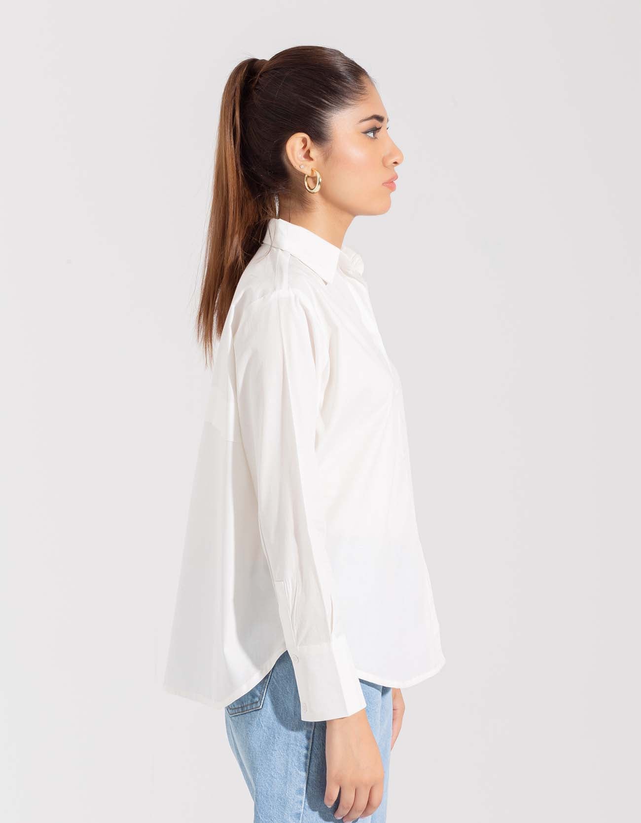 SHIRT WITH FOLDED BACK YOKE