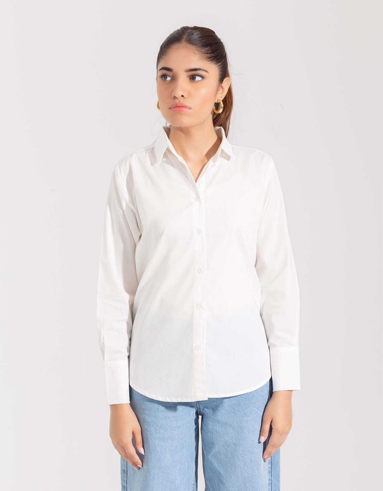 SHIRT WITH FOLDED BACK YOKE