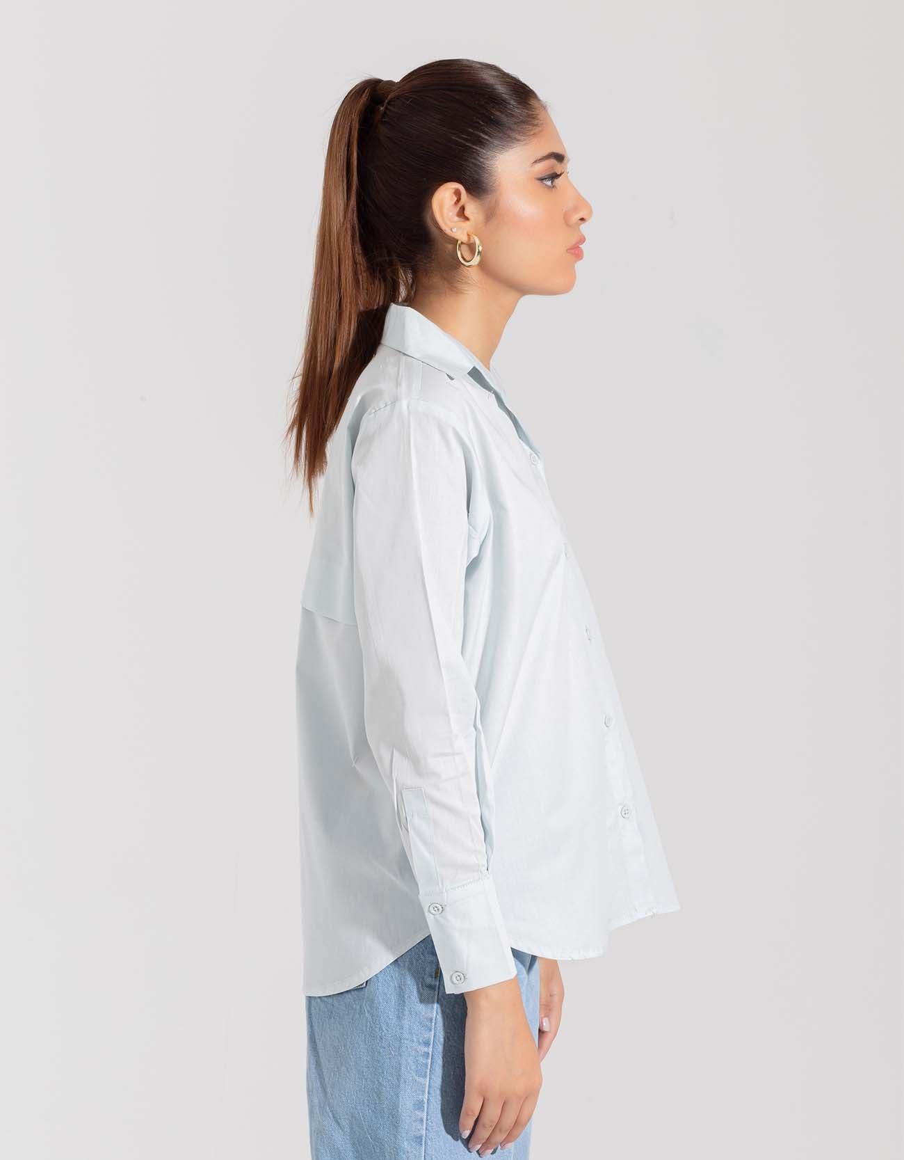 SHIRT WITH FOLDED BACK YOKE