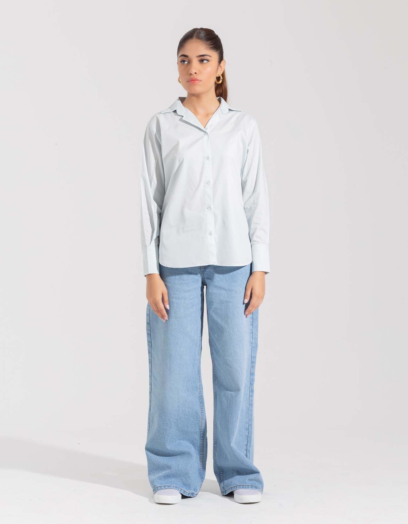 SHIRT WITH FOLDED BACK YOKE