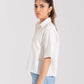 CROPPED PATCH POCKET SHIRT