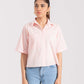 CROPPED PATCH POCKET SHIRT