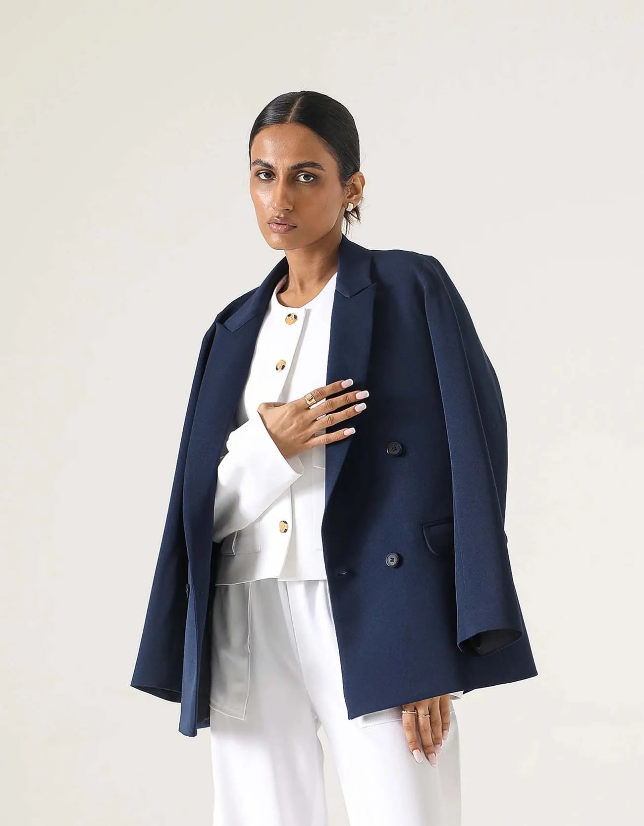 TAILORED OVERSIZED PANAMA BLAZER