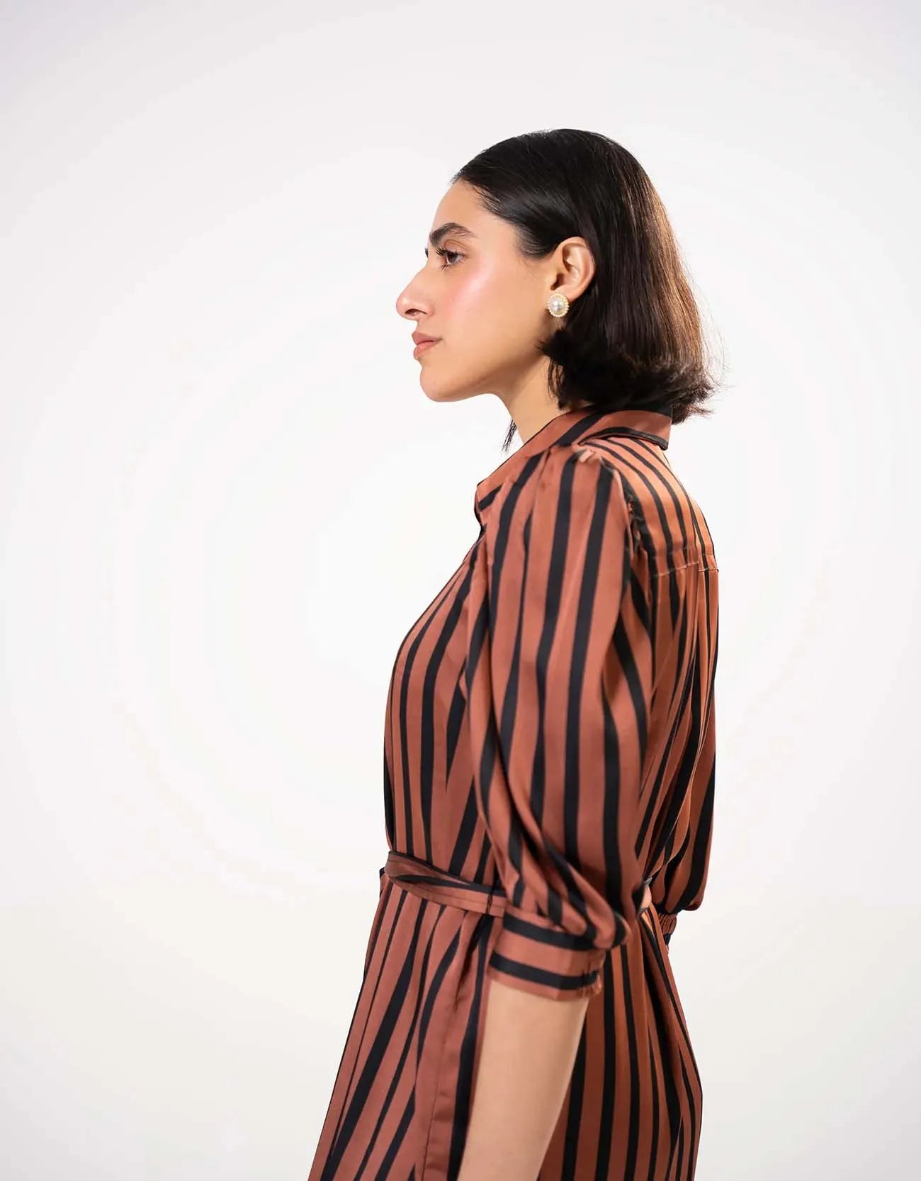 STRIPED BUTTON DOWN DRESS