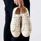 CHECK JUTE LACE-UP SNEAKERS