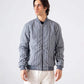 STRIPED TEXTURED BOMBER JACKET
