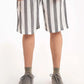 TEXTURED STRIPED-COTTON SHORTS