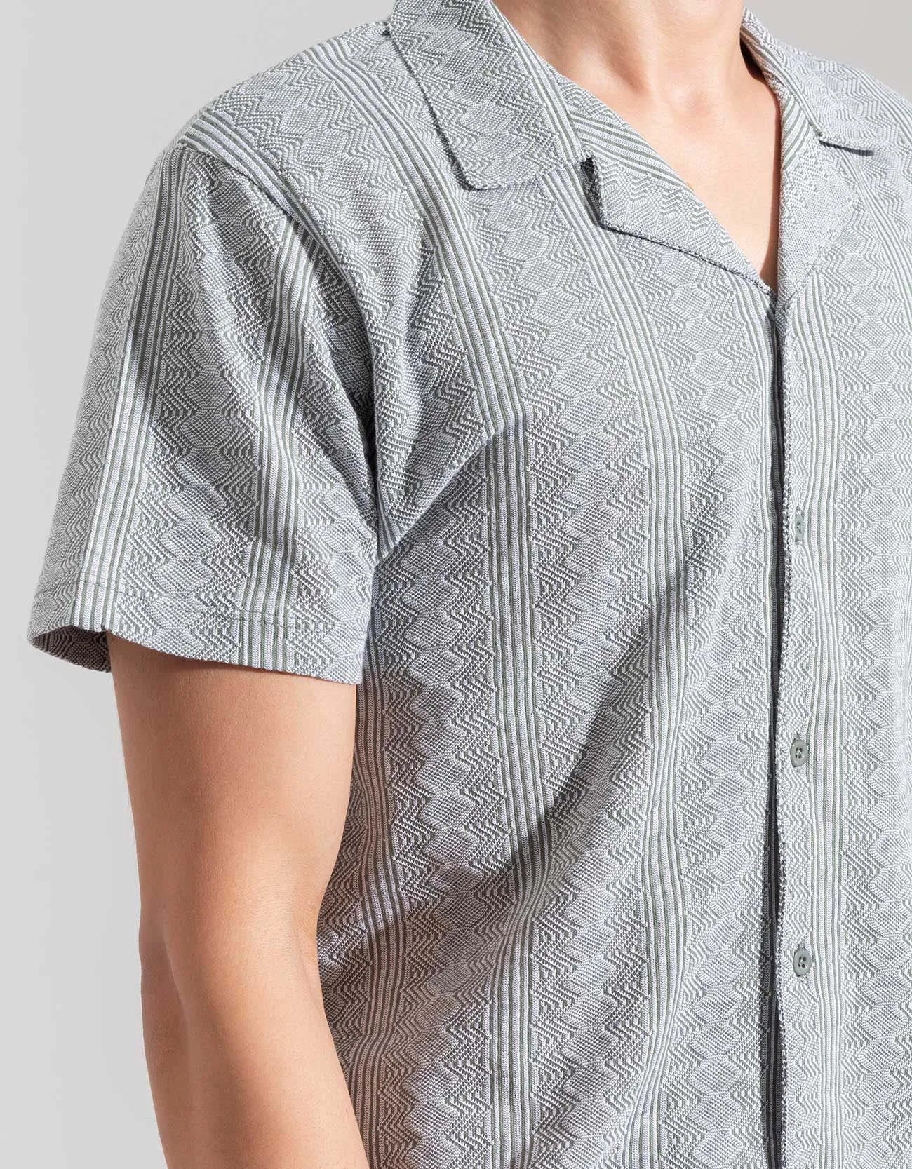 JACQUARD BUTTONDOWN SAFARI SHIRT