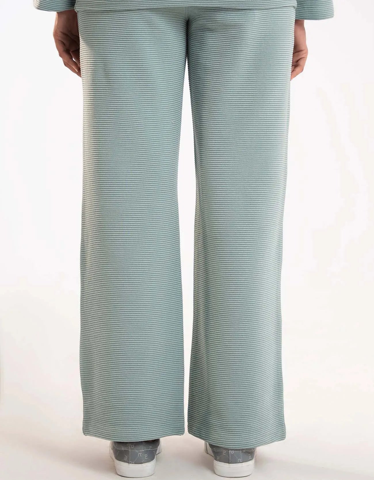 TEXTURED WIDE LEG TROUSER