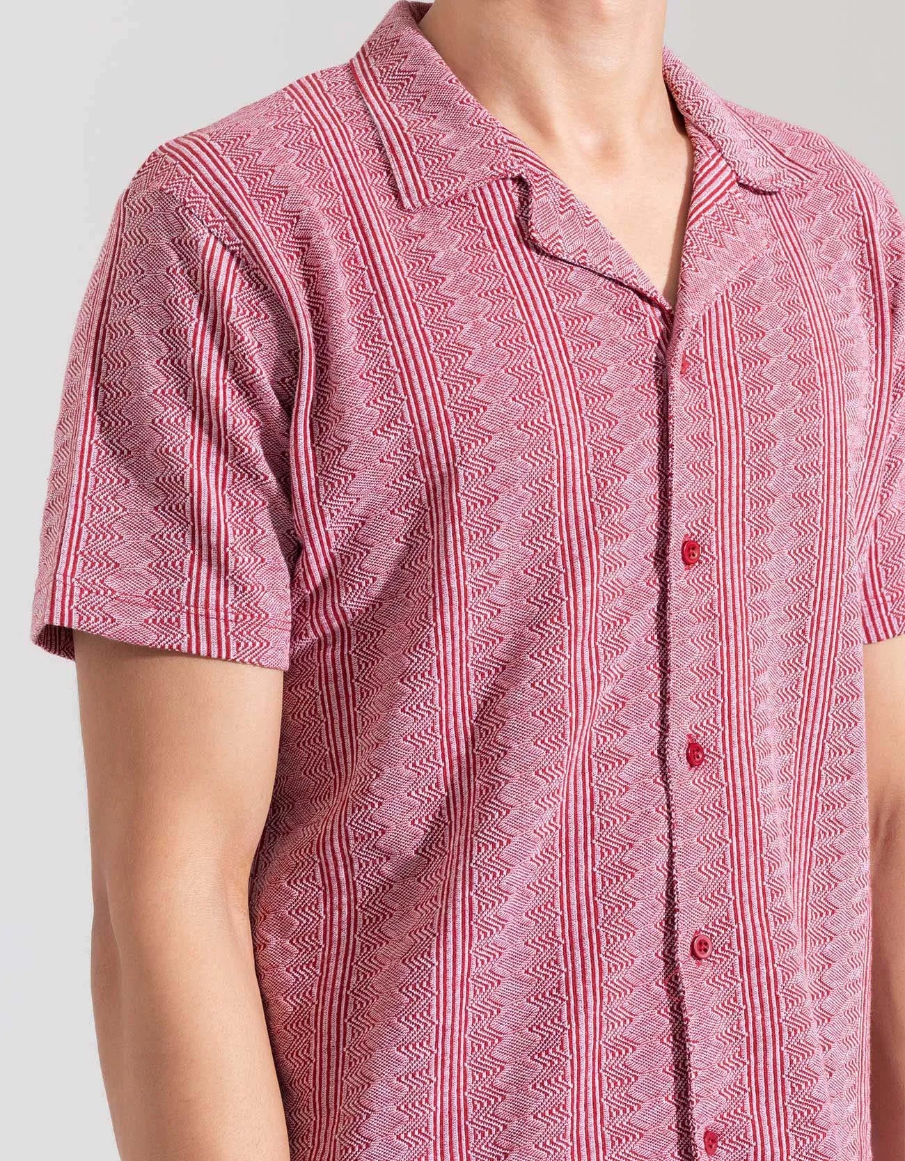 JACQUARD BUTTONDOWN SAFARI SHIRT