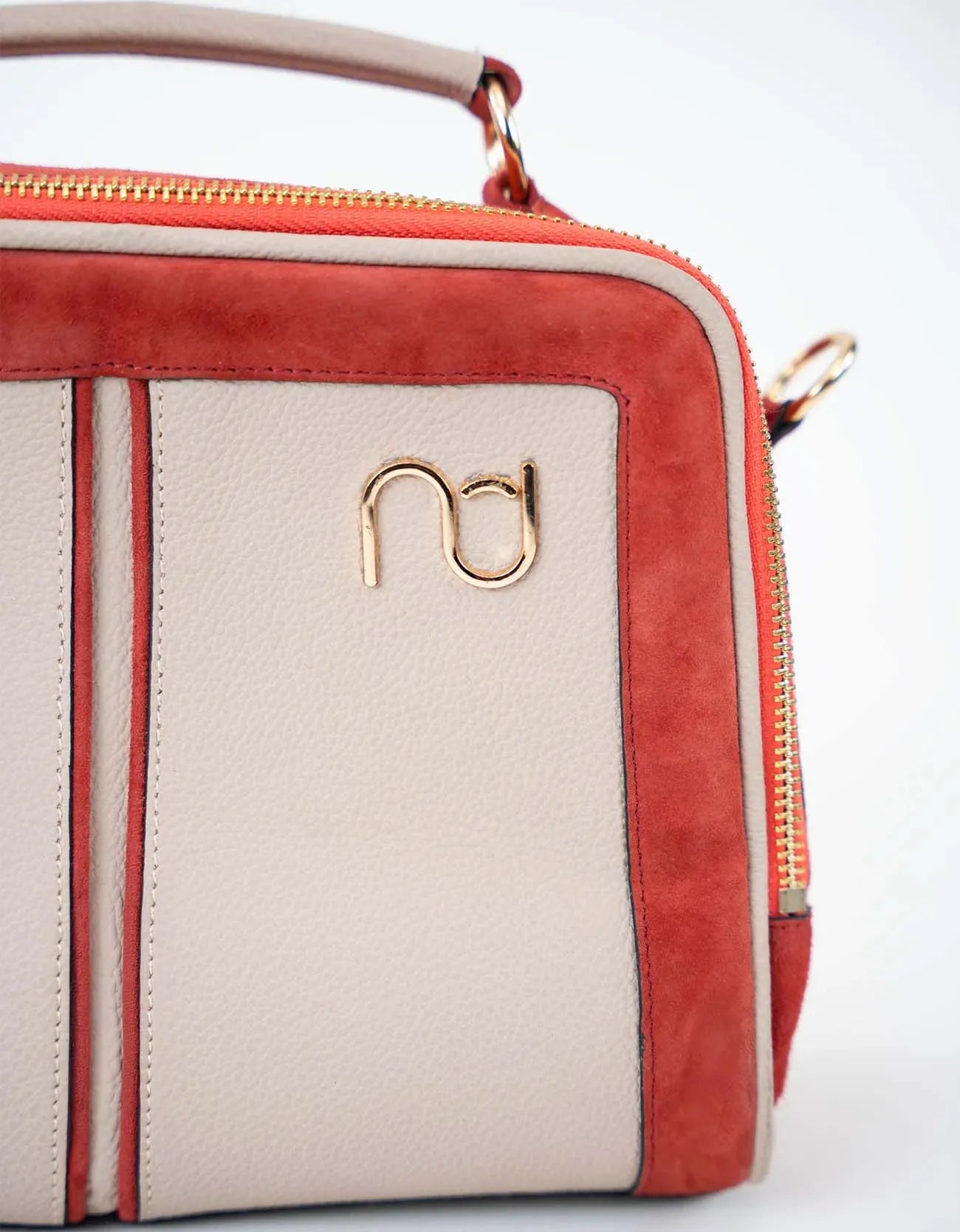 TEXTURED CONTRAST LEATHER CROSSBODY BAG