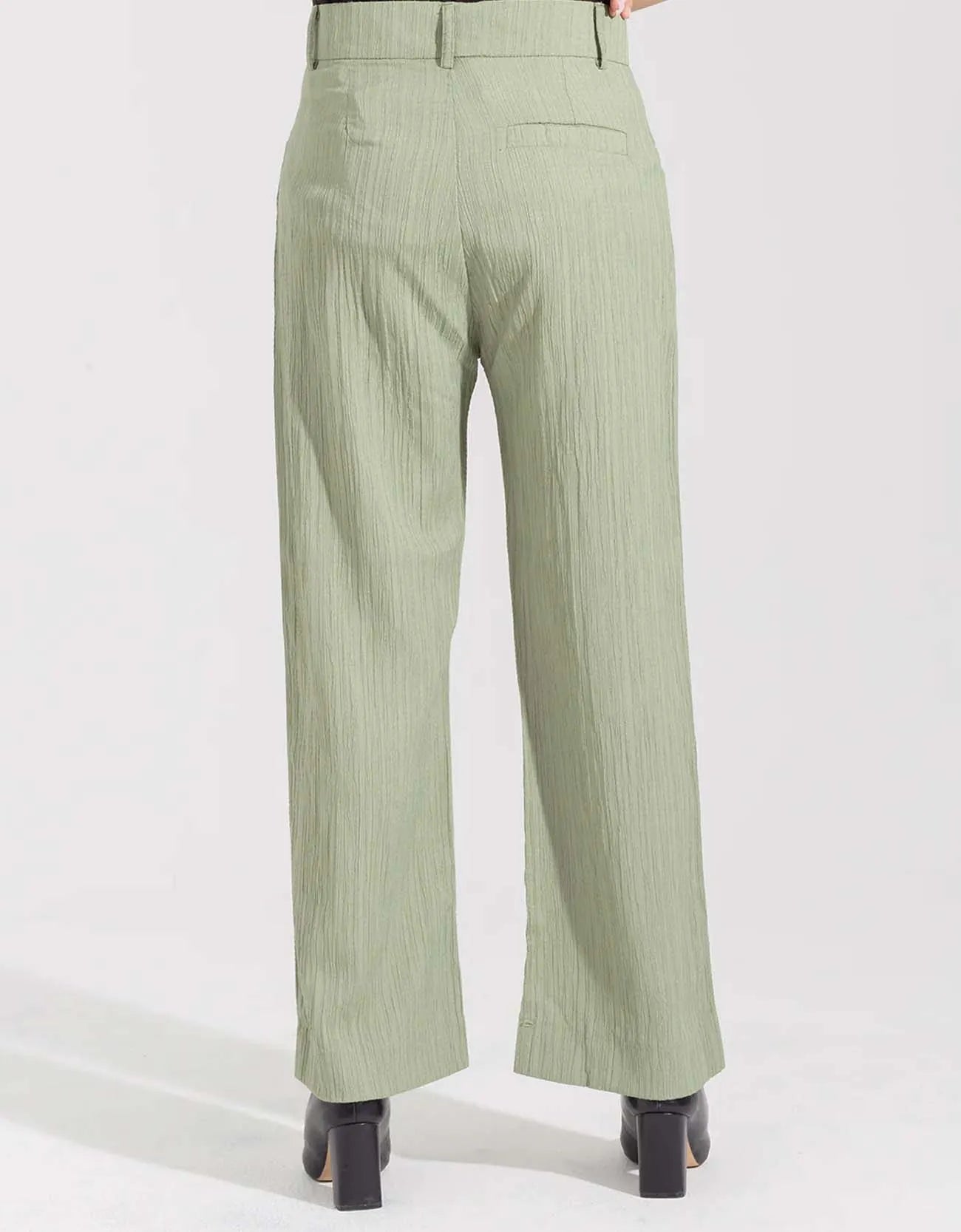 TEXTURED WIDE LEG PANTS