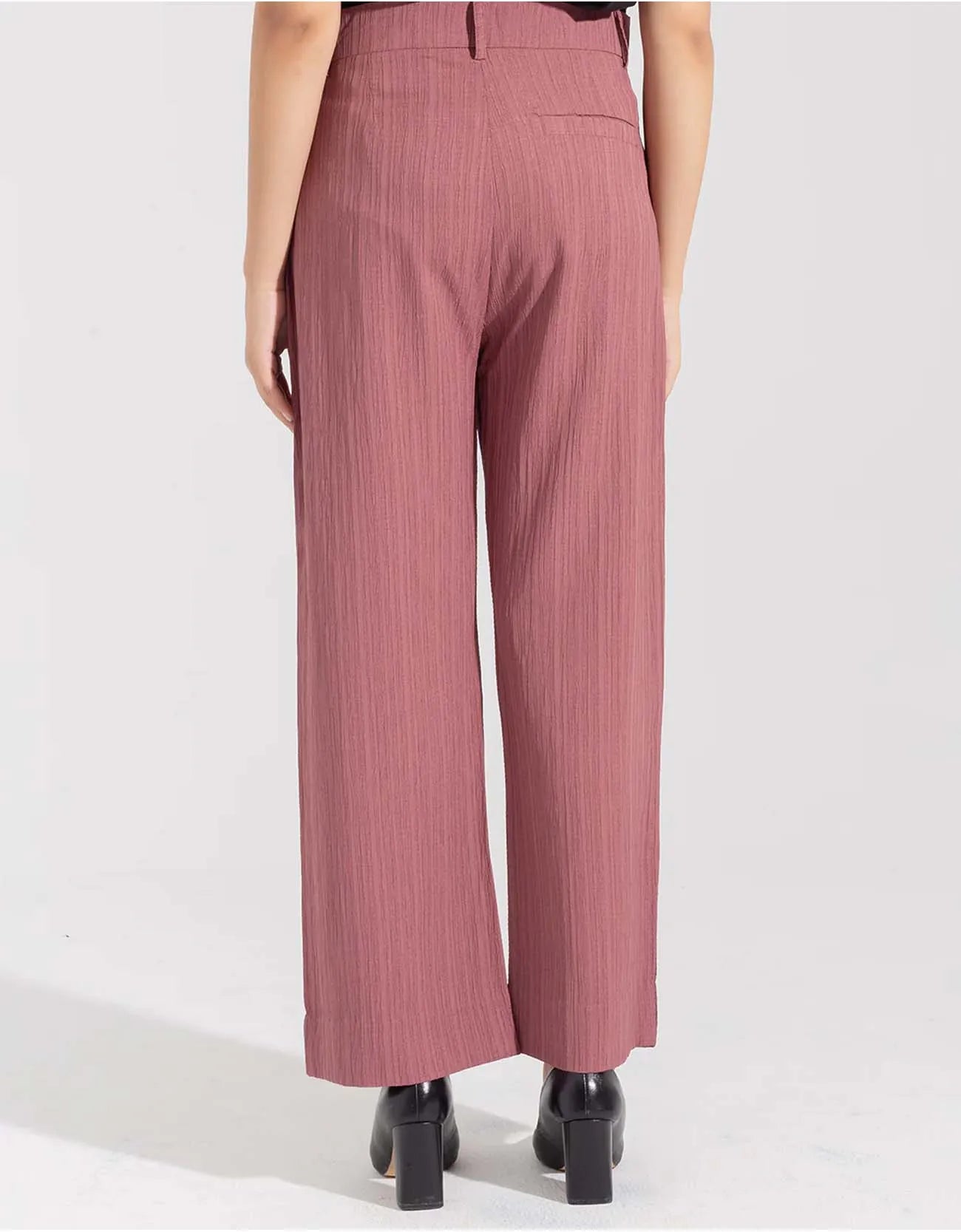TEXTURED WIDE LEG PANTS