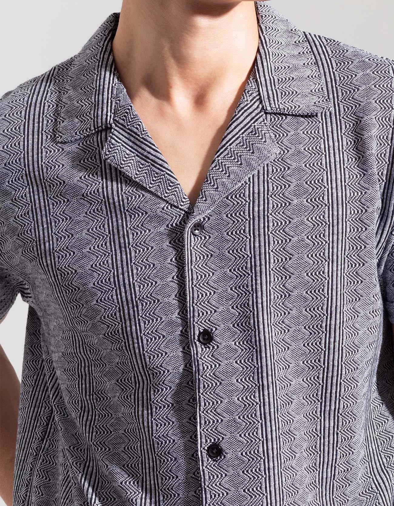 JACQUARD BUTTONDOWN SAFARI SHIRT