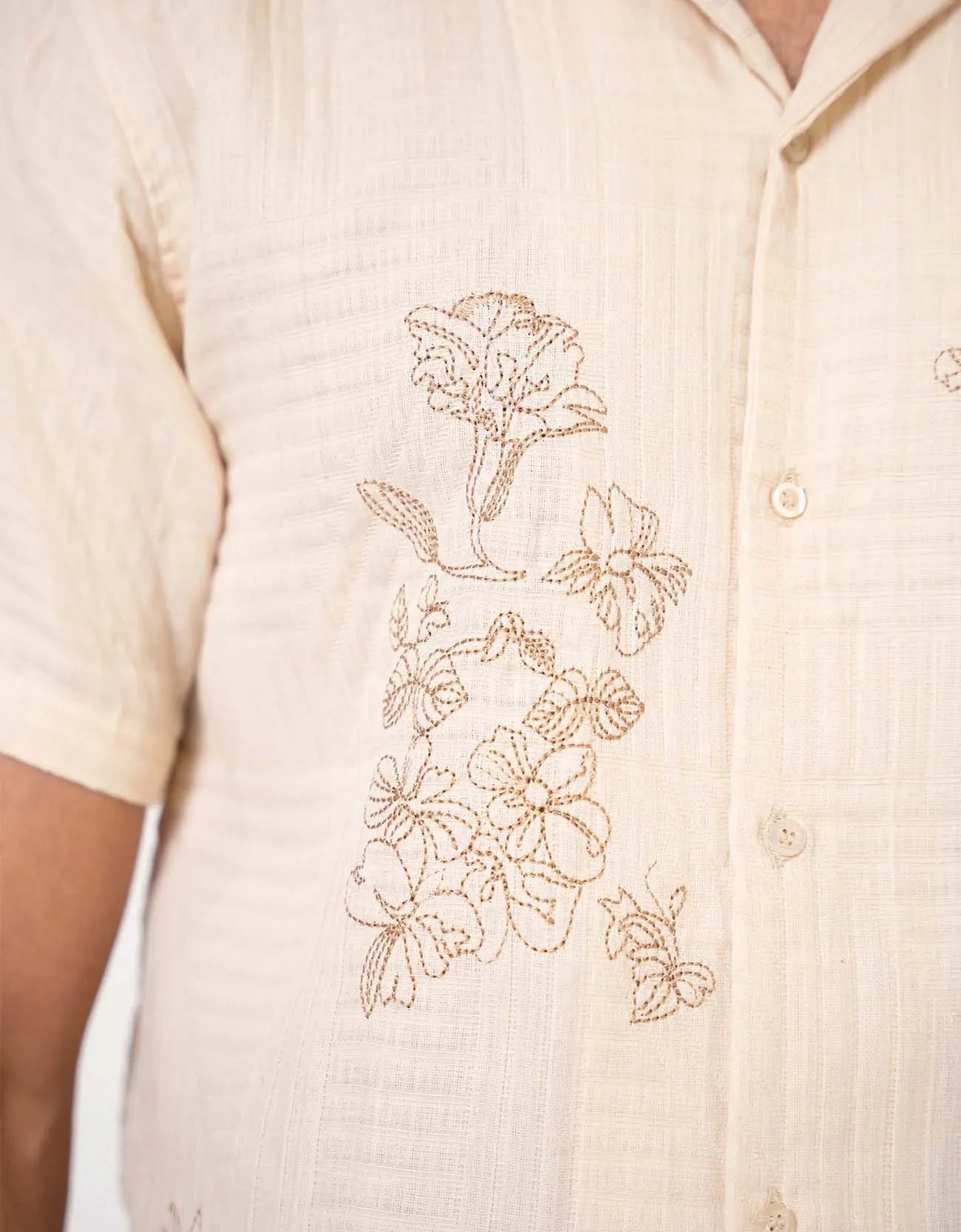 TEXTURED CAMP COLLAR SHIRT