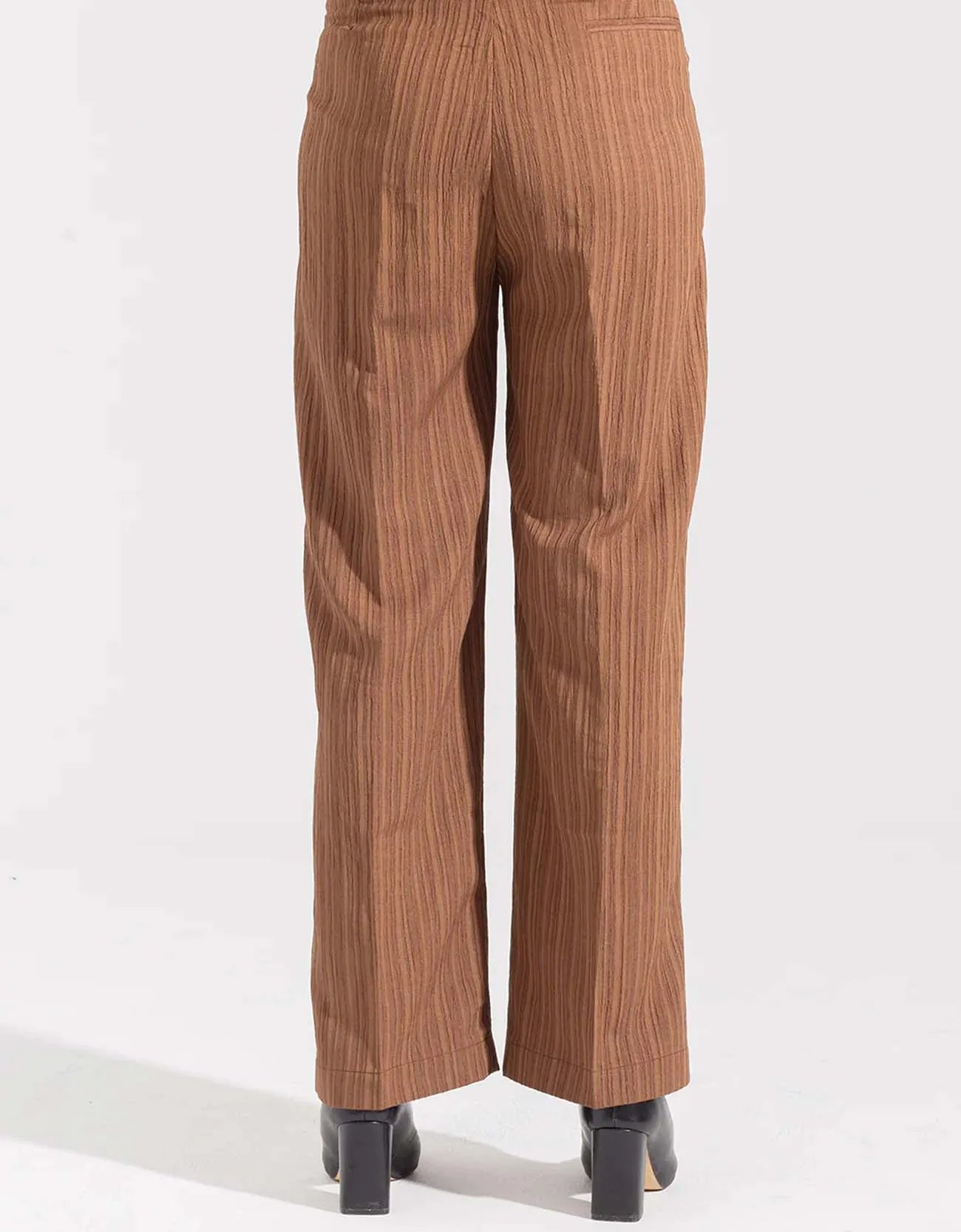 TEXTURED WIDE LEG PANTS