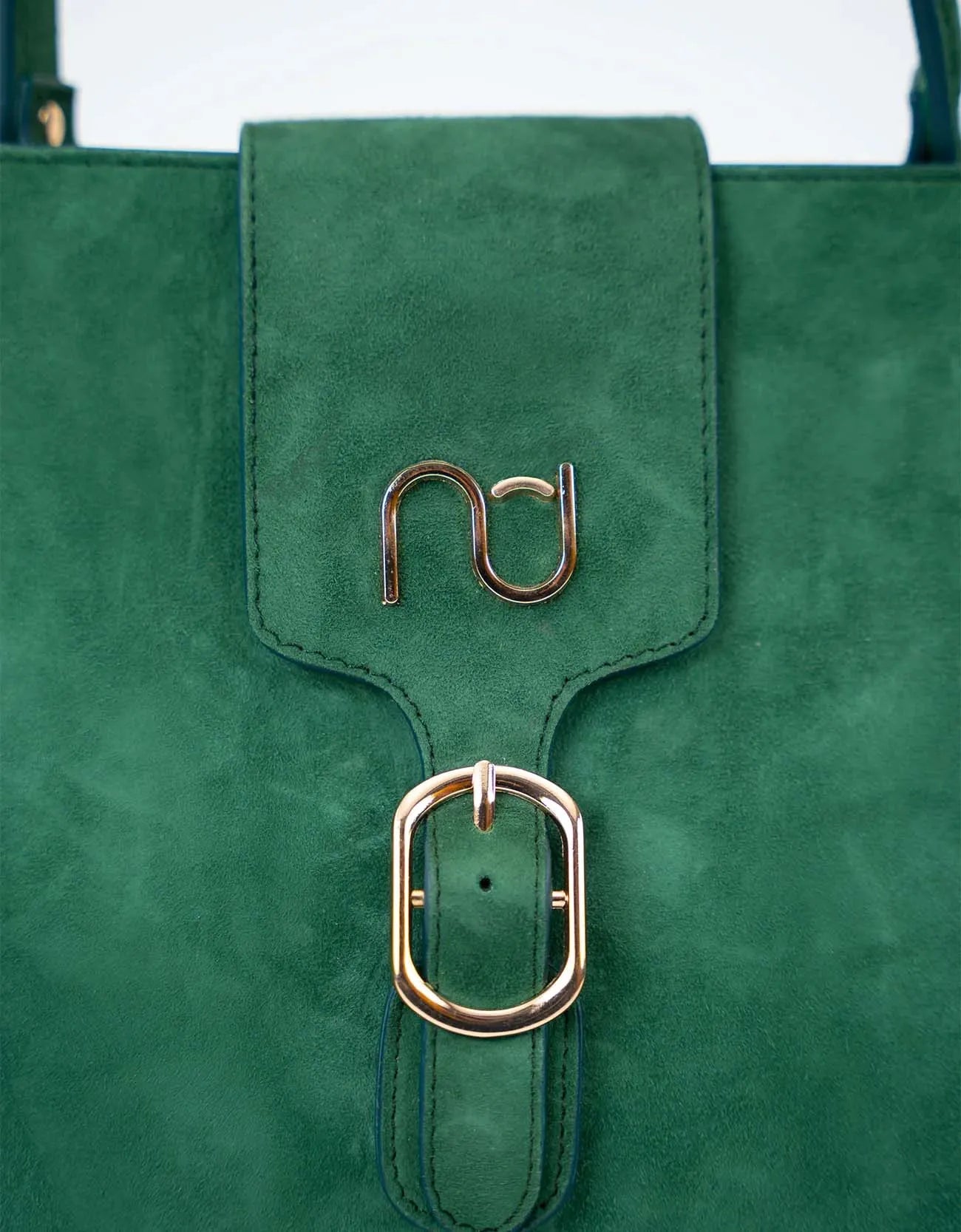 SUEDE STATEMENT HANDBAG