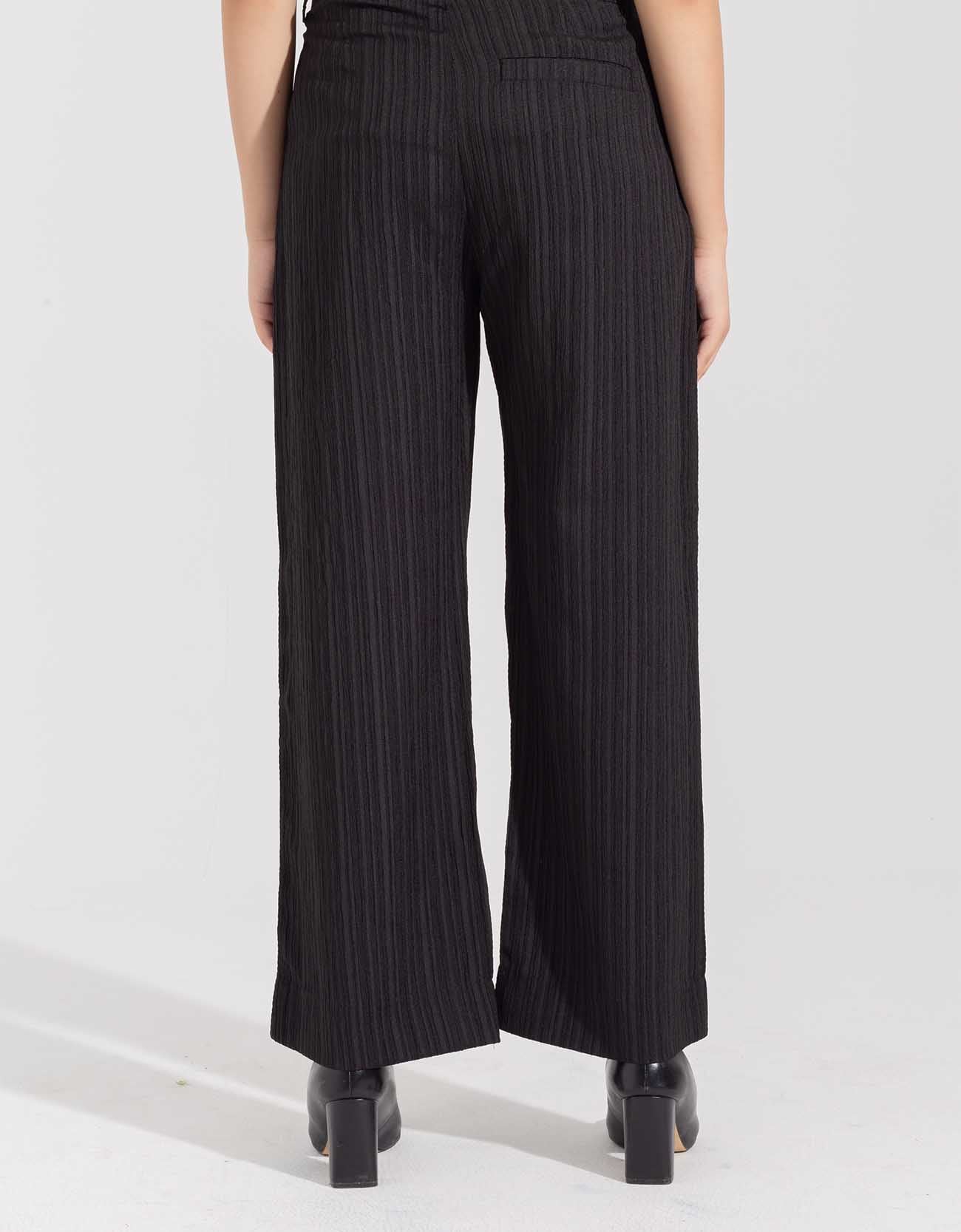 TEXTURED WIDE LEG PANTS