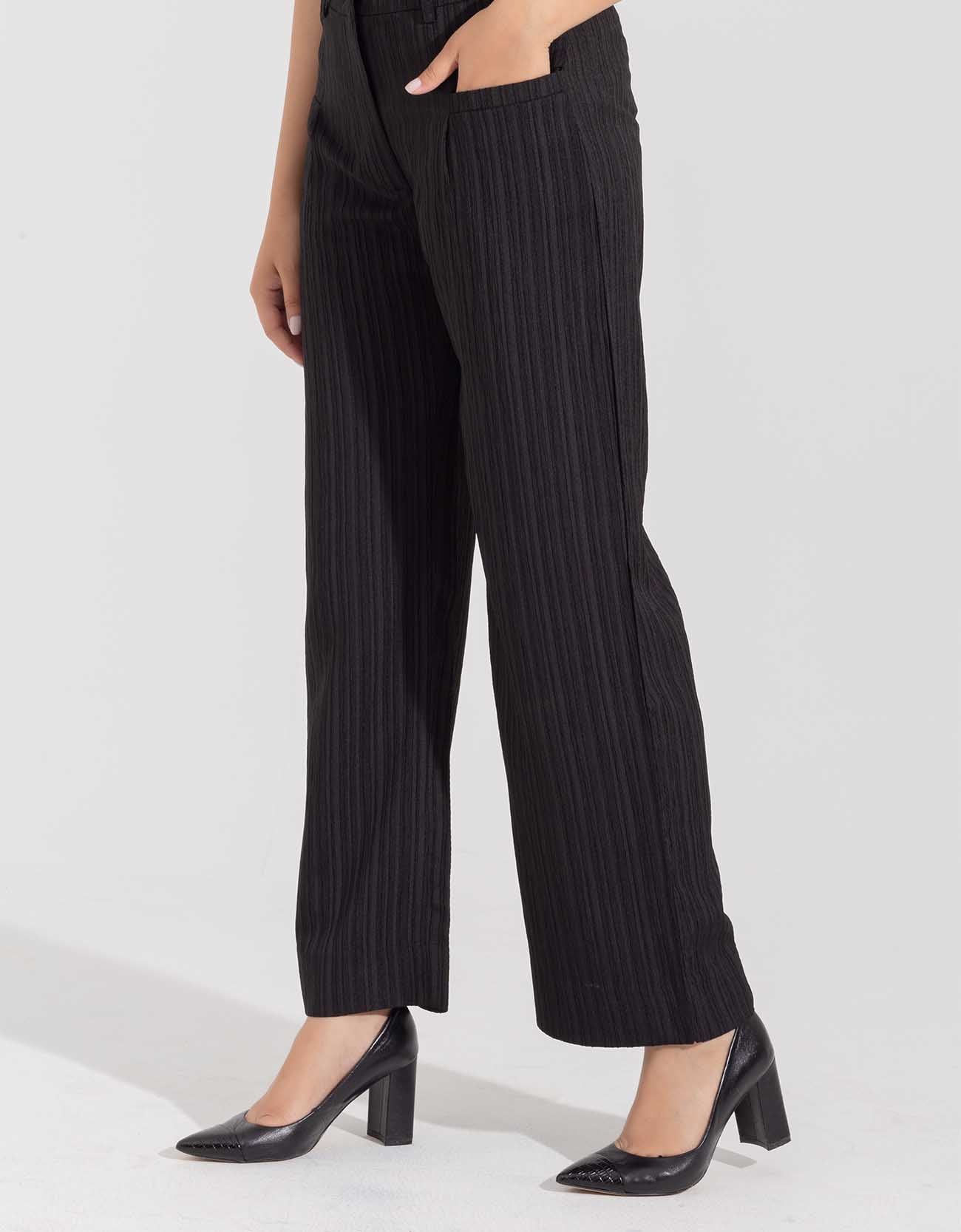 TEXTURED WIDE LEG PANTS