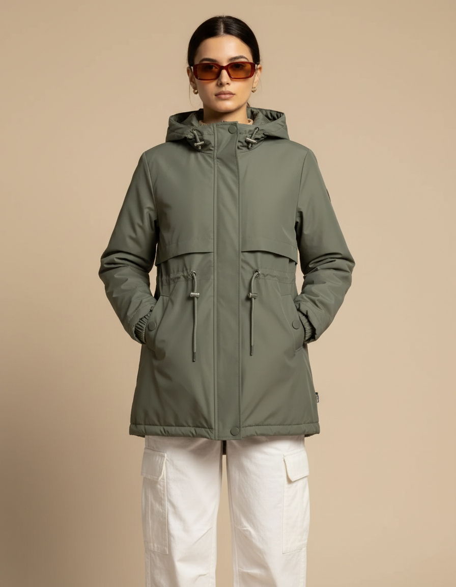 FAUX FUR HOODED PUFFER