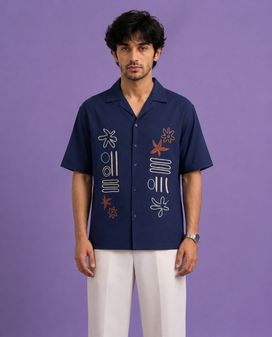 ABSTRACT SYMBOL CUBAN SHIRT