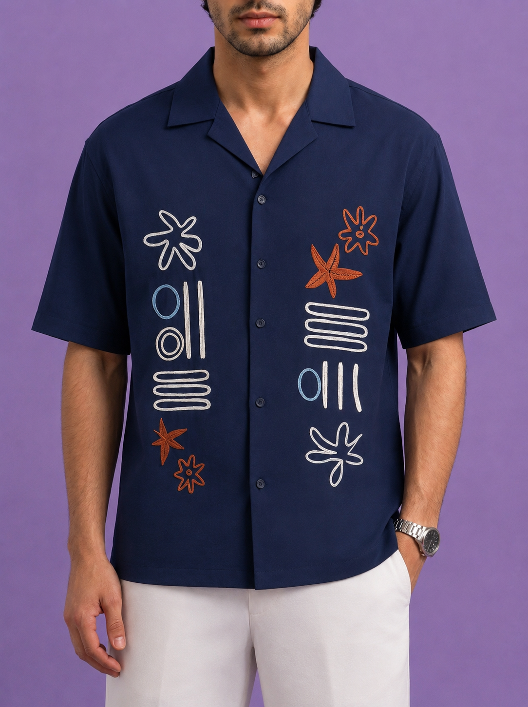 ABSTRACT SYMBOL CUBAN SHIRT