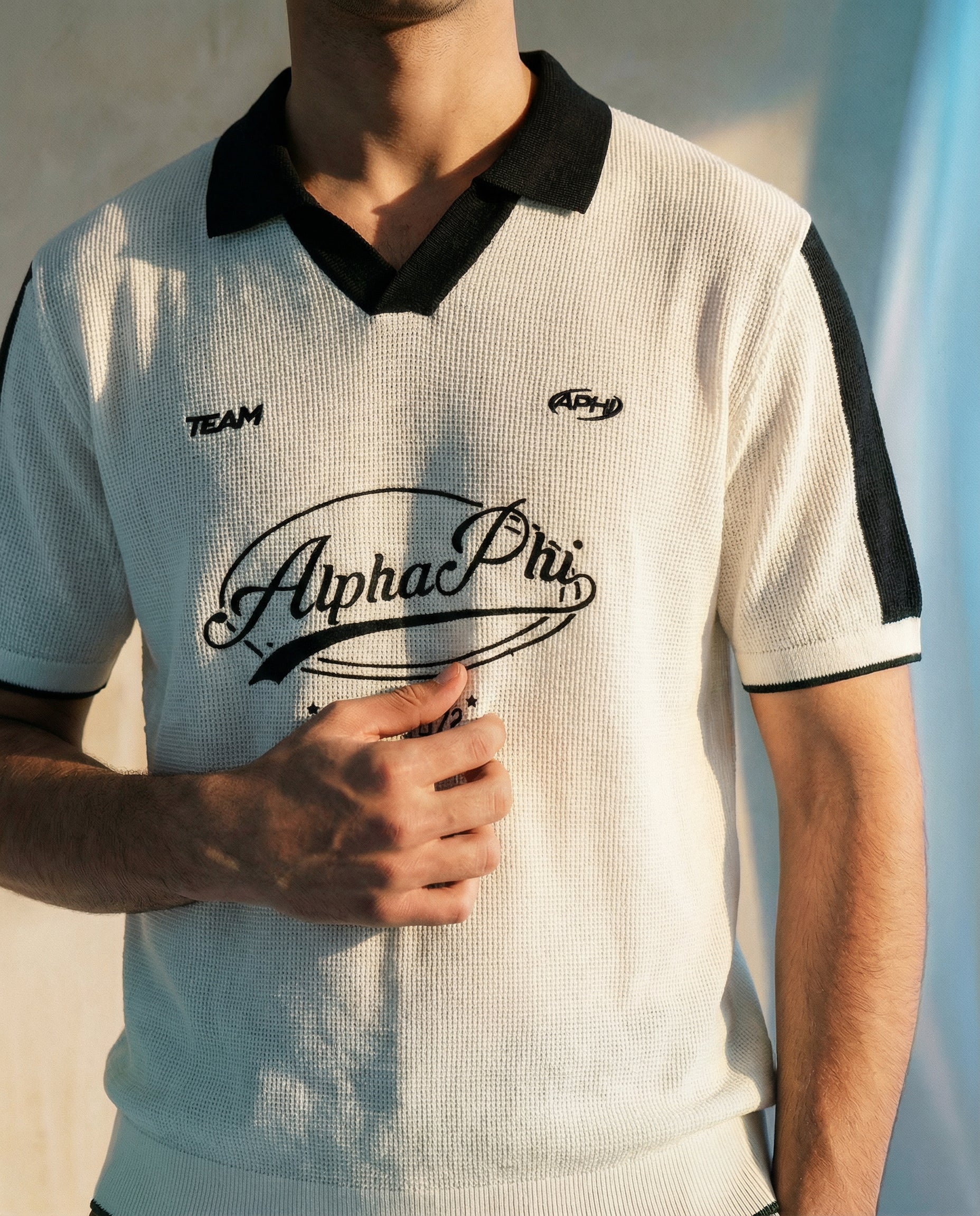 Printed Johnny Collar Polo